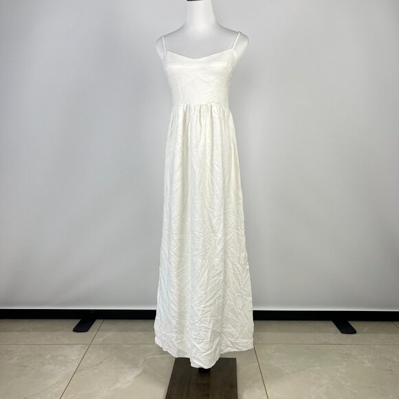 NWOT Farm Rio Linen Blend White Sleeveless Maxi Dress Size S - Picture 4 of 15